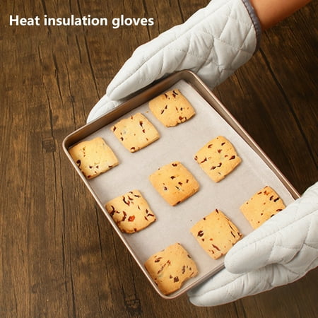 

Yesbay 1 Pair Oven Gloves Thick Heat Resistant Anti-scald Hands Protecting Fabric Oven Mitt for Baking