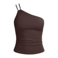 thumbnail image 4 of Erwazi Women's One Shoulder Tops Solid Sleeveless Tank Top Casual Summer Trendy Daily Wear, 4 of 7