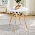 thumbnail image 2 of Costway Dining Table Round White Modern Dining Table 31.5" W/Solid Wooden Leg For Kitchen, 2 of 10