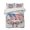 Red, White, Blue, variant on Quilts Queen Size Bedding Set, 4th of July Lightweight Quilted Comforter, Independence Day American Flag Flower Wood Grain Soft Bedspread Coverlet with Pillow Covers for All Season, 90" x 96"