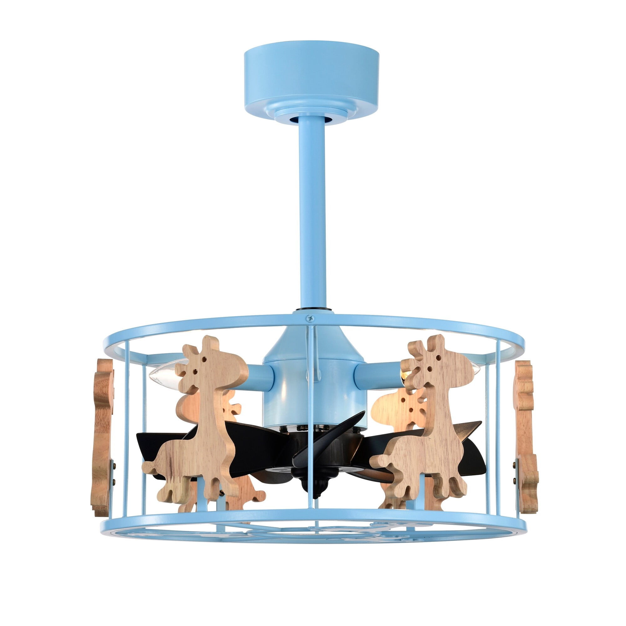 Snowdust 16 in. 3-Light Indoor Pastel Blue Finish Ceiling Fan with Light Kit