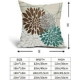thumbnail image 5 of Brown Teal Pillow Covers 20x20 Dahlia Flower White Gray Elegant Colored Decorative Throw Pillows Farmhouse Outdoor Decor for Home Living Room Sofa Bed Modern Floral Linen Square Cushion Case, Set of 2, 5 of 6