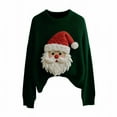 thumbnail image 6 of BODOAO Christmas Sweater for Women Retro Cute Santa Claus Graphic Long Sleeve Knitted Crew Neck Xmas Pullover Tops Novelty Funny Creweck Knit Pullover Sweaters Holiday Party Graphic Sweatshirts, 6 of 6
