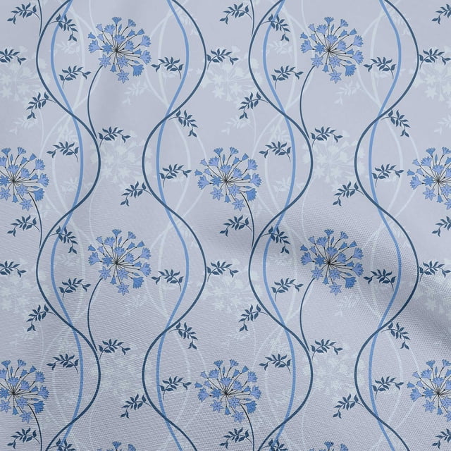 oneOone Viscose Jersey Grayish Blue Fabric Florals Craft Projects Decor Fabric Printed By The Yard 60 Inch Wide