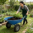 thumbnail image 2 of CQSXDA Versatile Two Wheeled Wheel Barrow Featuring 15 Inch Pneumatic Wheels For Gardening And Yard Work, Blue, 2 of 17