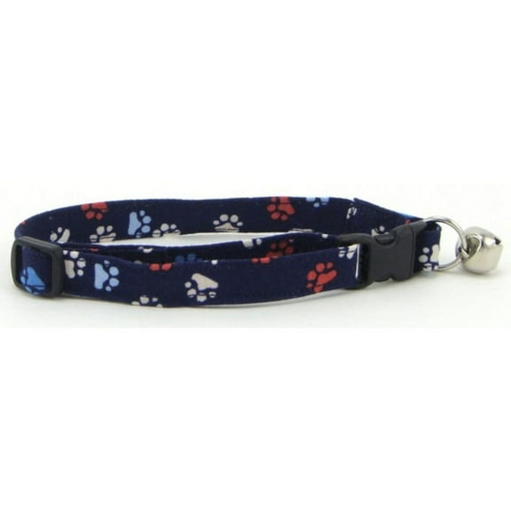 Red White & Blue Paws Cat Collar