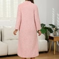 thumbnail image 6 of Long Hooded Zipper Bathrobe for Womens Flannel Robes Color: Pink Size: S, 6 of 6