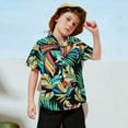 thumbnail image 2 of Hawaiian Shirts Boy Black Button Down Shirts for Boys Short Sleeve Shirt Cotton Dress Shirt T-Shirt Boys & Girls Shirts 3-4 Years, 2 of 5