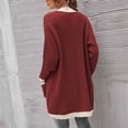 thumbnail image 4 of Pntutb Mujer Moda Color a juego Mangas largas Punto Cardigan Suelto tops Blusa Suéter Pntutb Pntutb-4992, 4 of 4