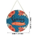 Spring Garden Wooden Hanging Sign Hello Spring Round Door Sign