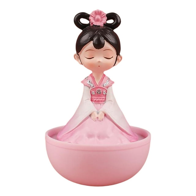 Estatuilla de niña de estilo chino, estatua de niña, muñecas de niña antigua, escultura coleccionable pa dormitorio, oficina, , decoración Rosado Zulema Estatuilla de niña