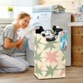 thumbnail image 5 of Yayeee Freestanding Laundry Hamper with Handle Collapsible Large Storage Basket for Clothes, Pink and Green Geometric, 5 of 7