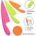 thumbnail image 2 of Nogis Kid Plastic Kitchen Knife Set for toddler, Toddler’s Cooking Knives Children's Safe Cooking Chef Nylon Knives for Fruit, Bread,Cake,Salad,Lettuce Knife（3Pcs）, 2 of 10