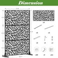 thumbnail image 6 of Gzxs 71" × 48" Metal Privacy Screen for Outdoor, Privacy Fence Screen Steel Fence Panels for Balcony Patio, Freestanding Outdoor Divider Decor for Balcony Patio Indoor Room (Black, Mesh), 6 of 6
