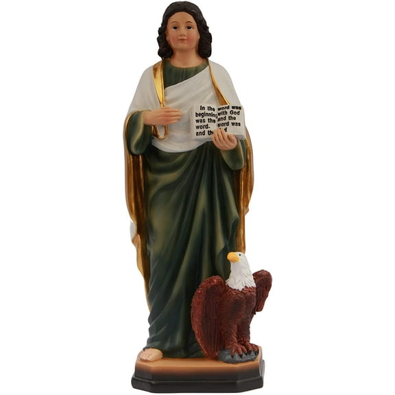 Saint John The Evangelist Catholic Religious Gifts Resin Colored 8 Inch Large Statue Figurine Decoration