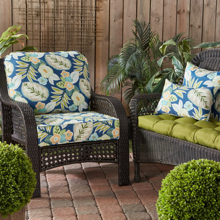 Greendale Home Fashions 25-in x 25-in 2-Piece Navy Deep Seat Patio Chair  Cushion in the Patio Furniture Cushions department at