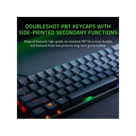 Razer - Huntsman Mini 60% Wired Optical Clicky Switch Gaming Keyboard with Chroma RGB Backlighting - Black