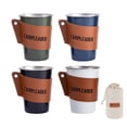 thumbnail image 4 of Vasos de acero inoxidable kusrkot apilable capacidad de 350 ml Vaso de agua reutilizable Cubierta de Copa de cuero Pu, 4 of 8
