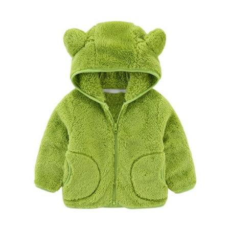 

Sweatshirt Boys Winter Baby Jackets Coats Warm Girls Kids Hooded Flannel Girls Coat&jacket Warm Outwear For 2-3 Years