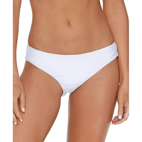 Raisins WHITE Bermuda Solids Fiesta Hipster Bikini Swim Bottom, US Medium