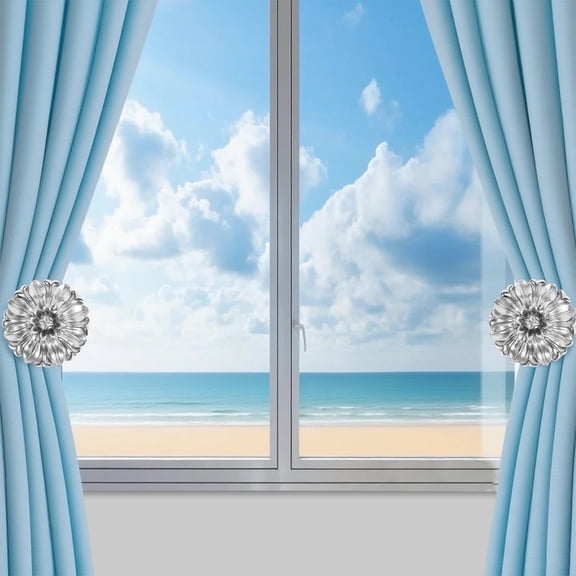 2Pcs Resin Flower Shape Curtain Holdback Unique Multipurpose Vintage Curtain Side Holder for Bedroom Living Room Office