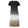 thumbnail image 4 of Outfmvch black dresses for women Plus Size Daily Tie-dyed Block Loose V Neck Short Sleeve Maxi Dress womens dresses fall dresses, 4 of 6