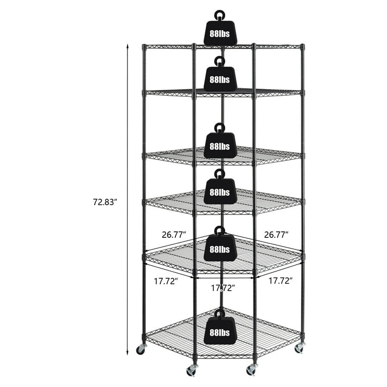 Zimtown 6 Tire Heavy Duty Wire Steel Corner Shelf Garage Storage Rack Zimtown 6 Tire Heavy Duty Wire Steel Corner Shelf Garage Storage Rack