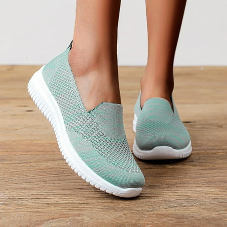 

HIBRO Fashion Women s Casual Shoes Breathable Slip-on Wedges Outdoor Leisure Sneakers