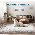 thumbnail image 5 of Area Rug 8x10 Modern Abstract Rug for Living Room, Thin Washable Carpet with Non Slip TPR Backing, Soft Non Shedding Indoor Mat, Low Pile Foldable Floor Covering for Bedroom, Coffee, 5 of 8