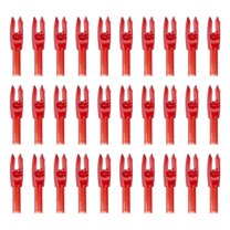 Uxcell Archery Arrows Nocks, Plastic Insert Arrow Nock Replacement Arrow Tails for Hunting Shooting Compound Recurve Transparent Red