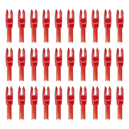 Uxcell Archery Arrows Nocks Plastic Insert Arrow Nock Replacement Arrow Tails for Hunting Shooting Compound Recurve Transparent Red
