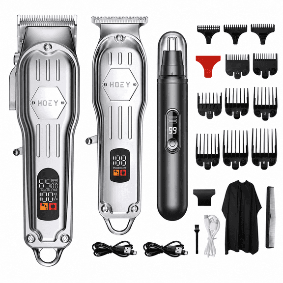 Obacre Professional Hair Clippers for Men, Cordless Barber Clippers Kit with LCD Display, Rechargeable Hair Trimmer Set for Home Haircut and Beard Grooming