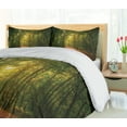 thumbnail image 5 of Ambesonne Landscape Duvet Cover Sets, Misty Forest View Trees, 2-Queen, Forest Green Dark Peach, 5 of 7