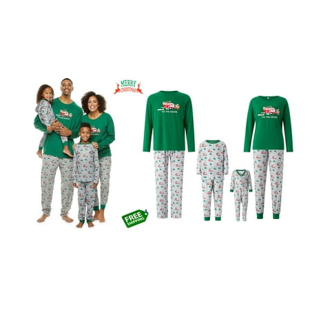 

Christmas Pajamas for Family Adult Kid Long Sleeve Tops and Pants