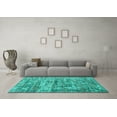 thumbnail image 3 of Ahgly Company Indoor Round Oriental Turquoise Blue Asian Inspired Area Rugs, 5' Round, 3 of 4