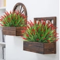 thumbnail image 6 of Scidweet Artificial Plants Outdoor, 20 Bundles Fake Plant Faux Monkey Grass Spring Summer for Window Garden Home Decor, Red, 6 of 9