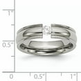 thumbnail image 2 of Beautiful Titanium Grooved 6mm Diamond Polished Band, 2 of 2