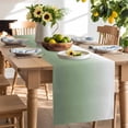 thumbnail image 2 of Table Runner 72 Inches Long for Kitchen Dining, Sage Green Ombre Dresser Scarf Farmhouse, Dining Table Decorations for Wedding/Parties, Modern Sage Green Abstract Art 14 x 72 In, 2 of 9