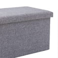 thumbnail image 3 of Foldable Fabric Storage Ottoman Footstool Stool Multifunctional Storage Box for Living Room Dorm Room Gray S, 3 of 4