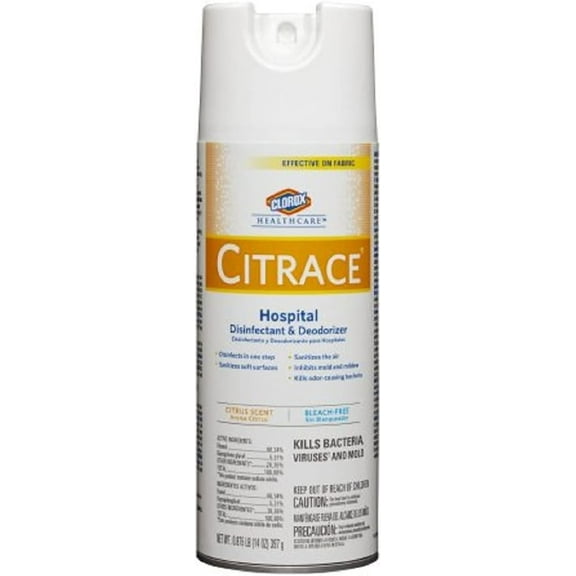 DYJP Healthcare Citrace Hospital Disinfectant & Deodorizer, Citrus, 14Oz Aerosol, 12/Carton