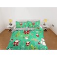 thumbnail image 2 of Juego de funda nórdica de Papá Noel y muñeco de nieve verde, ropa de cama de Navidad &, 2 of 4