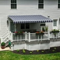 thumbnail image 2 of Awntech 12 Ft Maui Left Motorized Heavy Duty Patio Retractable Awning (144in x 9.25in x 120in), Navy/Gray/White Multi, 2 of 8