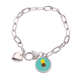 thumbnail image 1 of De color amarillo - marron chocolate helado de dulce Pulsera de cadena de corazón joyería encanto moda, 1 of 3