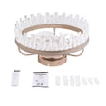 thumbnail image 3 of Modern Invisible Ceiling Fan Light 3-Color Dimmable LED Chandelier Lamp W/Remote, 3 of 14