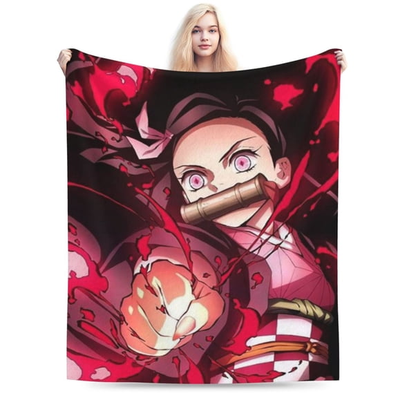 Demon Slayer Bed Blanket Air Conditioner Quilt Ultra Soft Flannel Blanket All Season Fuzzy Blanket Reversible Fluffy Plush Blanket 40"X30"