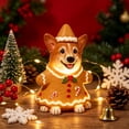 thumbnail image 7 of SPOORYYO Christmas Resin Corgi Figurine With LED Light, Cute Holiday Dog Statue, Battery Powered Tabletop Decoration For Home, Shelf, Mantel, Fireplace, Christmas Decor, 7.9 Inch, 7 of 7