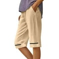 thumbnail image 2 of Vivianyo HD Shorts for Women Summer Clearance Women's Summer Cotton And Linen Solid Color Pockets Solid Color Elastic Waist Half Shorts Pants, 2 of 4
