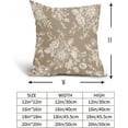 thumbnail image 5 of Vintage Floral Pillow Covers 16x16 Inch Set of 2 Tan Floral Outdoor Decorative Throw Pillows Chinoiserie Flower Pillowcases Rustic Farmhouse Cushion Covers for Couch Home Decor, 5 of 6