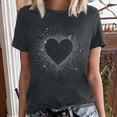 thumbnail image 2 of Bibifish Womens Tee Tops Love Heart Print Soft Slim Fit Crewneck Short-Sleeve T Shirts Summer Daily Casual Streetwear Chic Wear, 2 of 5