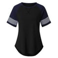 thumbnail image 6 of IROINNID Women's Casual Color Matching Loose Round Neck Short Sleeve Women Tops, 6 of 6
